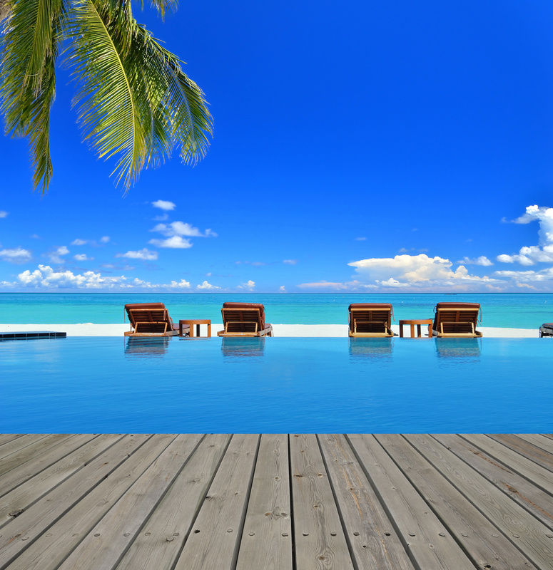 Tropical beach vacation and travel concept